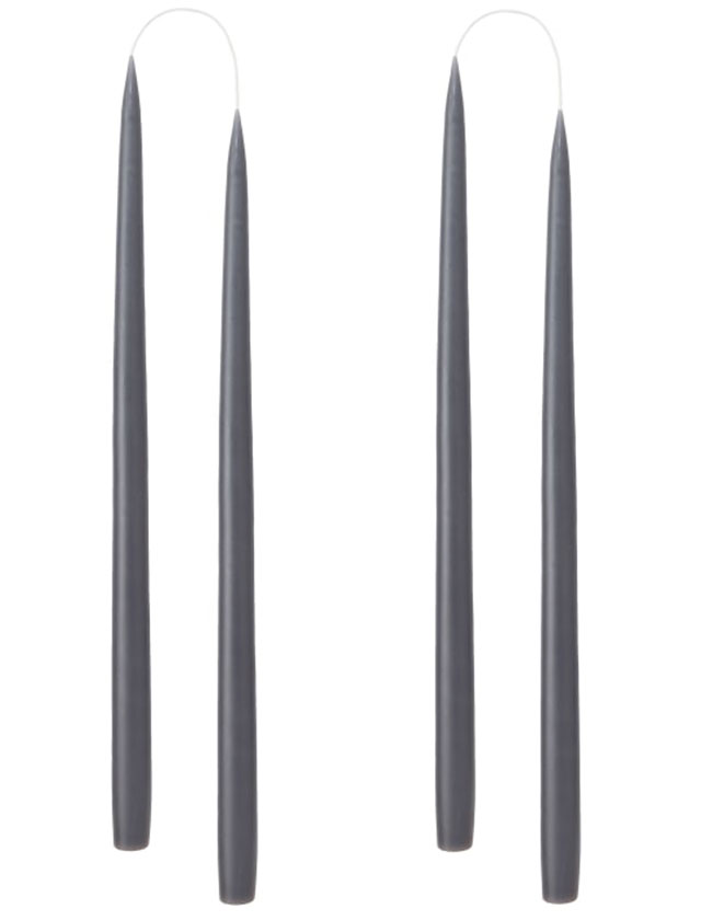 Stabkerzen - 4 Kerzen in der Größe von 35cm in einer Geschenkverpackung in der Farbe Charcoal Grey #92