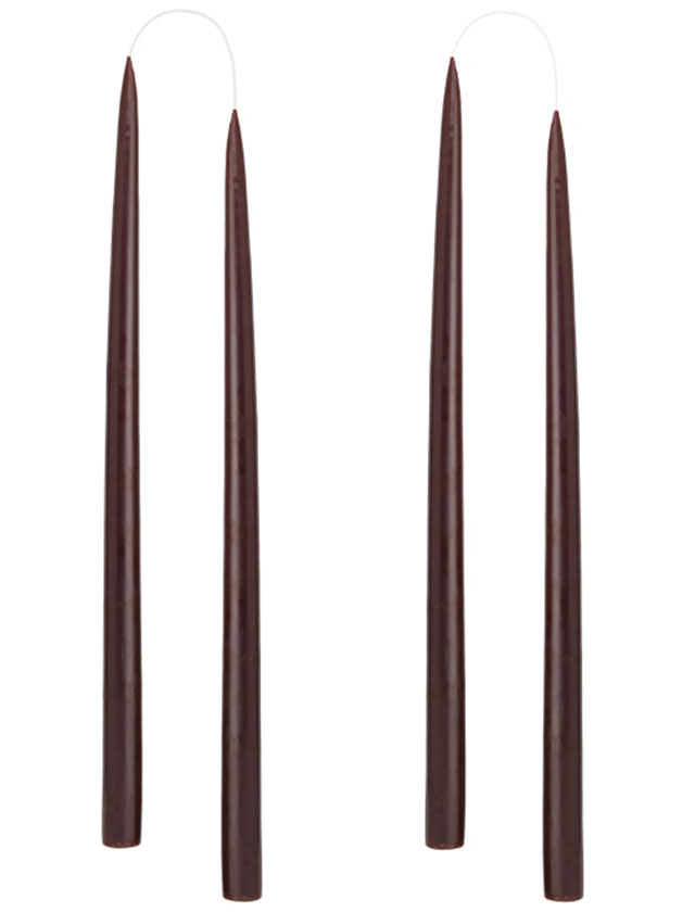 Stabkerzen - 4 Kerzen in der Größe von 35cm in einer Geschenkverpackung in der Farbe Chocolate Brown #60