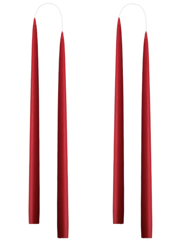 Stabkerzen - 4 Kerzen in der Größe von 35cm in einer Geschenkverpackung in der Farbe Dark Red #11