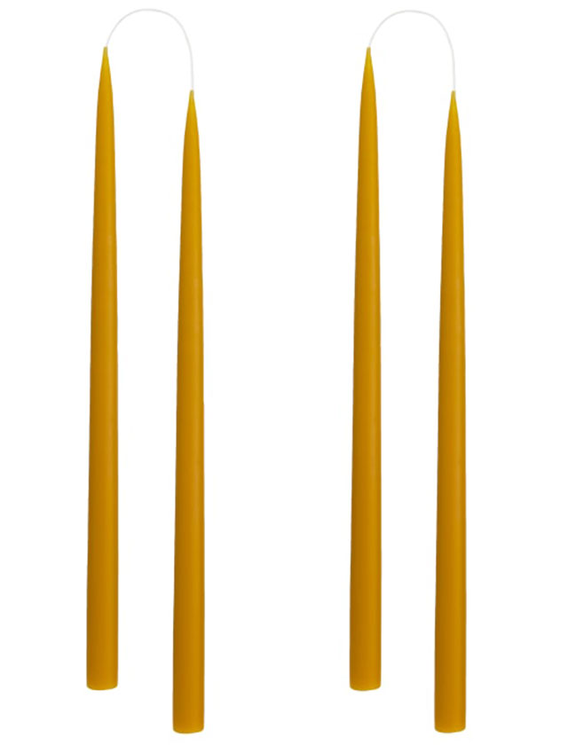 Stabkerzen - 4 Kerzen in der Größe von 35cm in einer Geschenkverpackung in der Farbe Honey #69