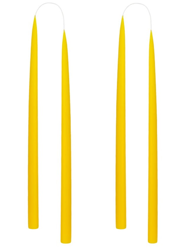 Stabkerzen - 4 Kerzen in der Größe von 35cm in einer Geschenkverpackung in der Farbe Lemon Yellow #53