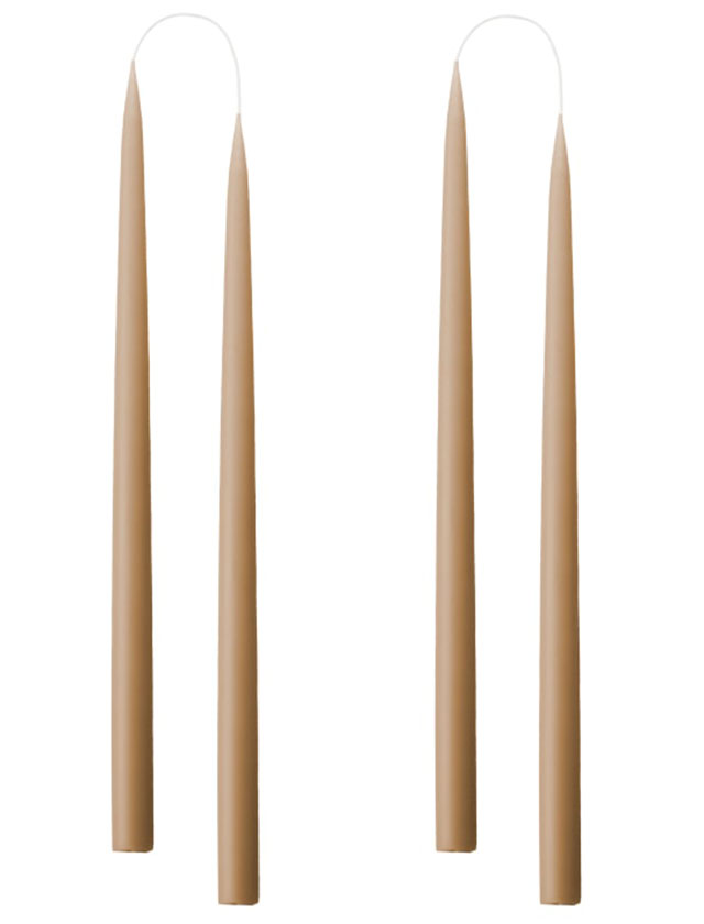 Stabkerzen - 4 Kerzen in der Größe von 35cm in einer Geschenkverpackung in der Farbe Nougat #65