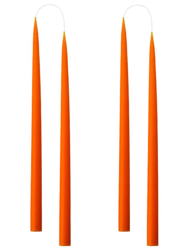 Stabkerzen - 4 Kerzen in der Größe von 35cm in einer Geschenkverpackung in der Farbe Orange #41