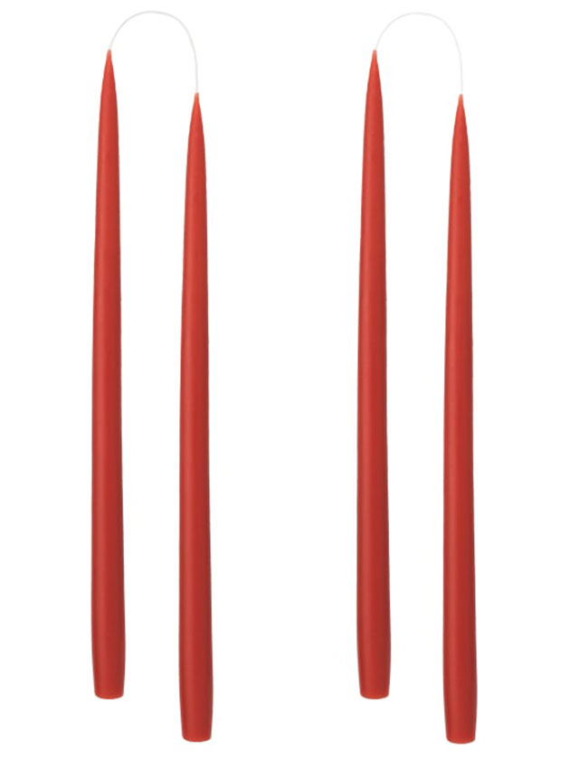 Stabkerzen - 4 Kerzen in der Größe von 35cm in einer Geschenkverpackung in der Farbe Rust #47