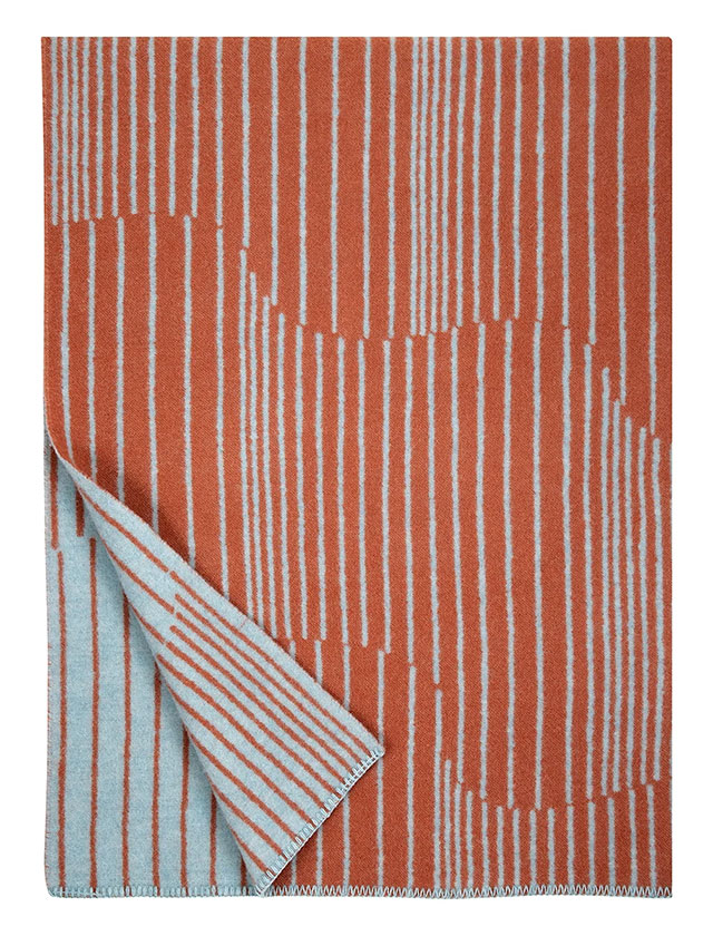 Lapuan Kankurit Aurora Wollecke in der Farbe Cinnamon-Natural-Dyed in der Größe 130x180cm.