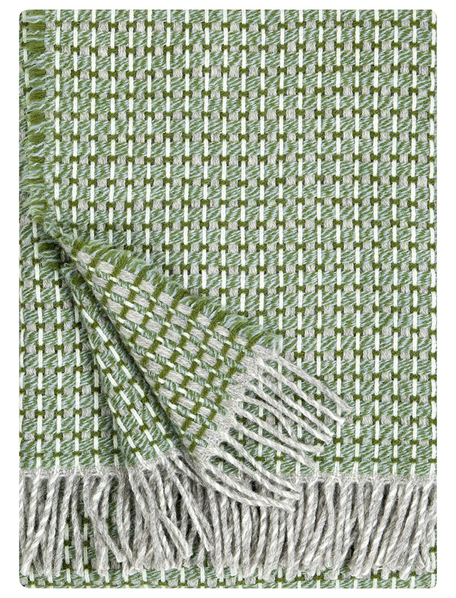 Havas Wolldecke von Lapuan Kankurit aus 100 % Wolle mit finnischer Finnschafwolle in der Farbe Olive