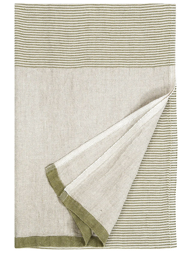 Lapuan Kankurit Duschtuch/ Saunaauflage „Kaisla“ aus 100% Leinen in leinen-oliv.