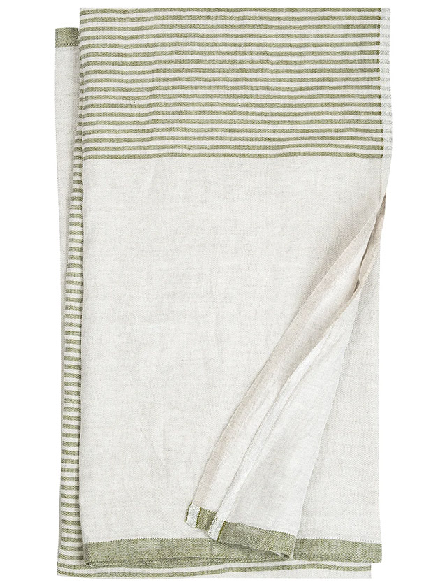 Lapuan Kankurit Leinentuch „Kaisla“ aus 100% Leinen in leinen-oliv.