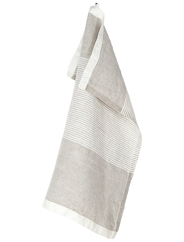 Lapuan Kankurit Handtuch/ Saunaauflage „Kaisla“ aus 100% Leinen in leinen-white.