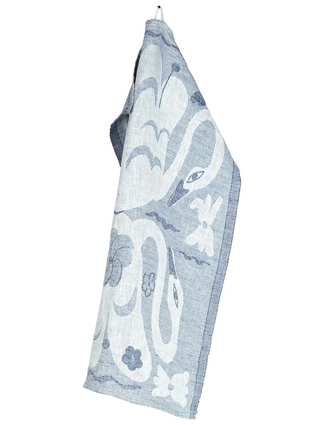 Kaksin Handtuch in Weiß & Blau von Lapuan Kankurit – Nordische Eleganz für dein Zuhause