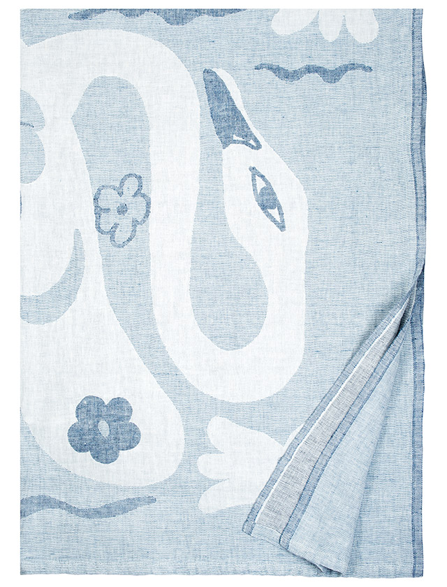 Kaksin Leinentuch in Blau & Weiß von Lapuan Kankurit – Skandinavisches Design mit Stil