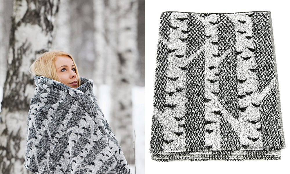 Koivo Sauna- & Duschtuch aus Leinen von Lapuan Kankurit  - Typisch finnisches Design - in Birken-Optik
