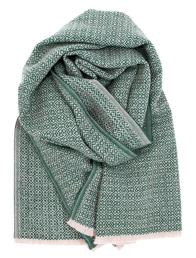Koli Shawl aus 100% Merinowolle in der Farbe Beige-Green von Lapuan Kankurit - gewebt in Finnland!