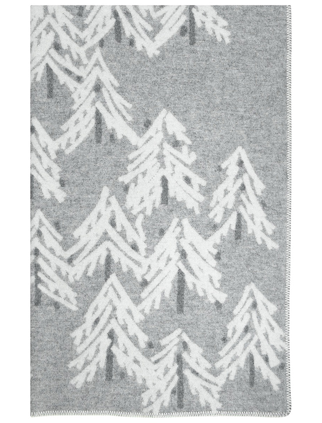 Lapuan Kankurit KUUSI Wolldecke aus 100 % Schurwolle, 130 × 200 cm groß, mit stilisiertem Tannenbaum-Muster.