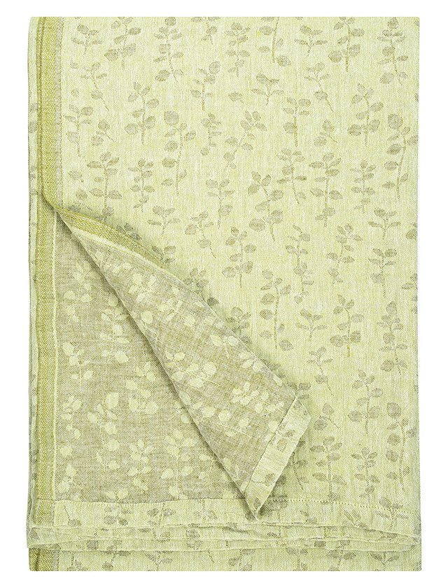 MEIRAMI Leinentuch in Lime-Olive von der finnischen Marke Lapuan Kankurit.