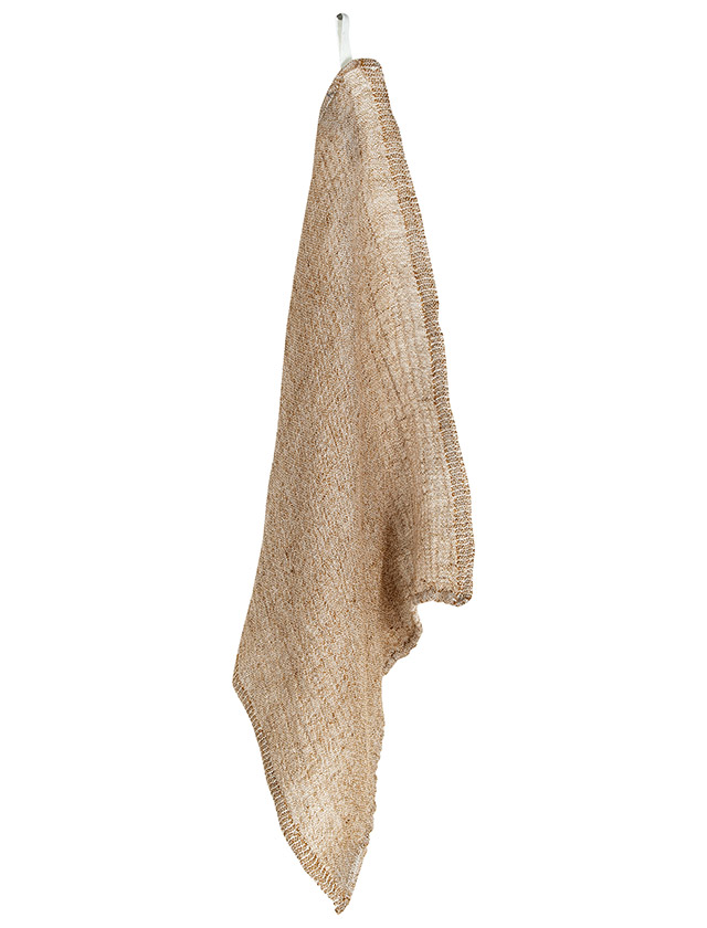 Nyytti Gästehandtuch in White-Brown von Lapuan Kankurit aus Leinen und Tencel.