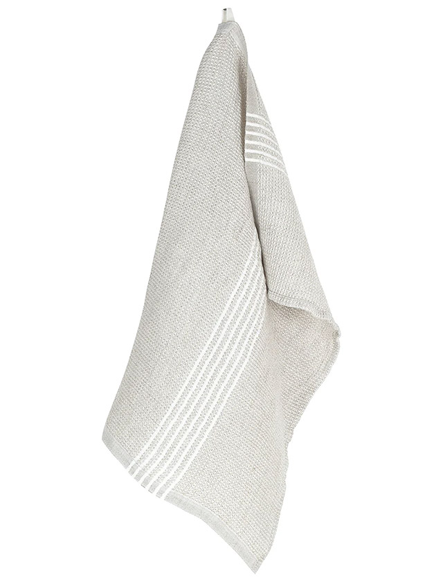 Lapuan Kankurit Handtuch „Puro“ aus Leinen–Tencel–Baumwolle in leinen-weiß.