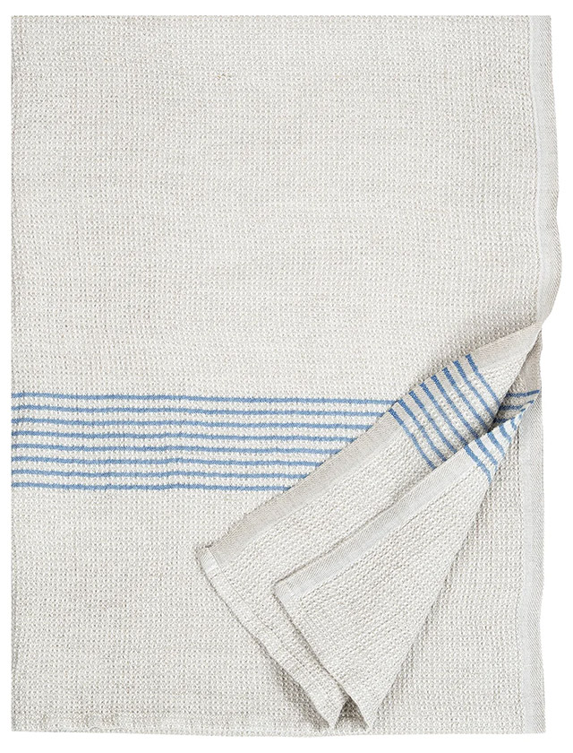 Lapuan Kankurit Duschtuch „Puro“ aus Leinen–Tencel–Baumwolle in leinen-blau.