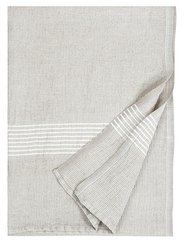 Lapuan Kankurit Duschtuch „Puro“ aus Leinen–Tencel–Baumwolle in leinen-weiß.