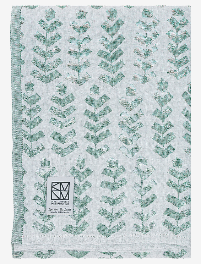 Ruusu x Hvitträsk Saunatuch, aus 100% gewaschenem Leinen von Lapuan Kankurit in White-Aspen Green.