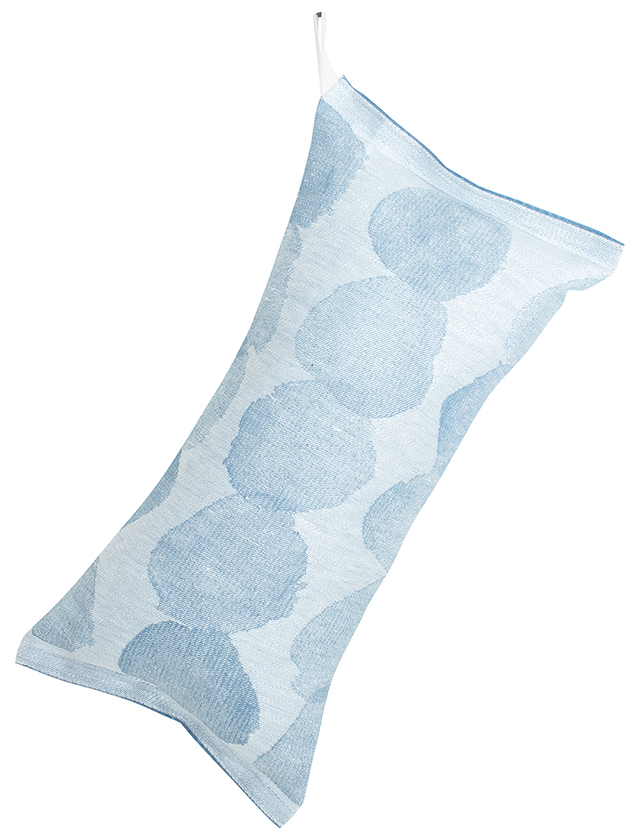 Sade Saunakissen aus Leinen & Baumwolle in White-Rainy Blue von Lapuan Kankurit