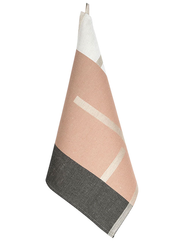 SUUNTRA Geschirrtuch in Cinnamon-White-Black von der finnischen Marke Lapuan Kankurit.