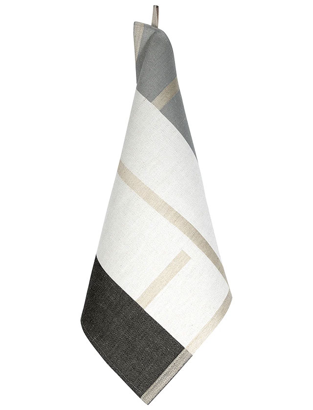 SUUNTRA Geschirrtuch in White-Grey-Black von der finnischen Marke Lapuan Kankurit.