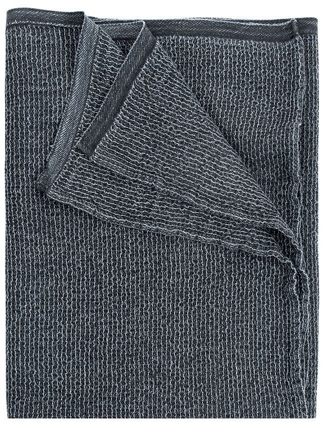 Terva Duschtuch aus Tencel in der Farbe Black Graphite von Lapuan Kankurit aus Finnland.
