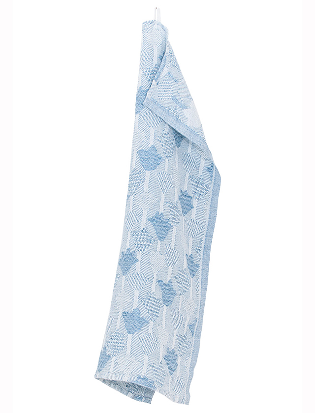 Tulppaani Geschirrtücher aus Leinen in White-Rainy Blue von Lapuan Kankurit aus Finnland