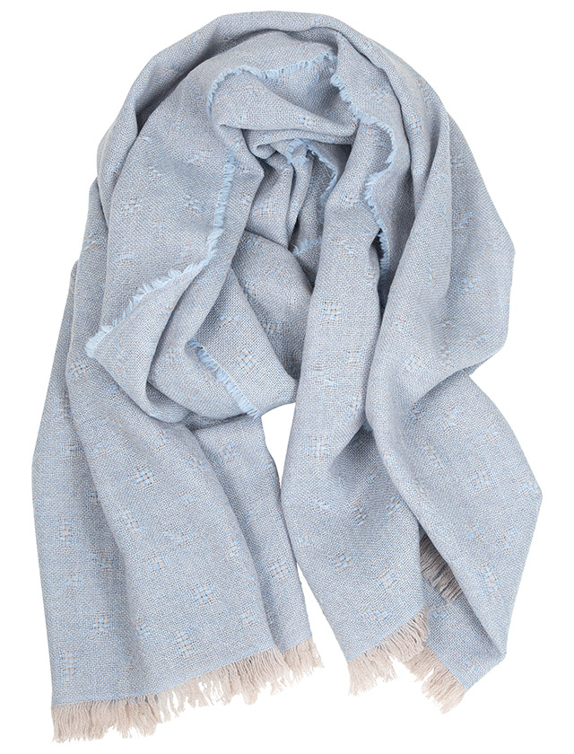 Tuula Schal aus Merinowolle in Beige-Blue von Lapuan Kankurit