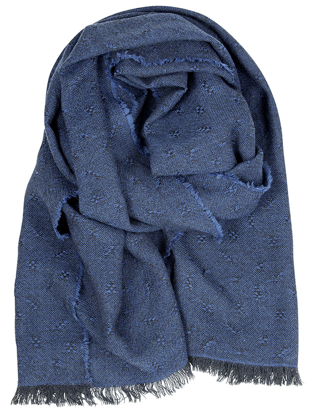 Tuula Schal aus Merinowolle in Black-Blue von Lapuan Kankurit