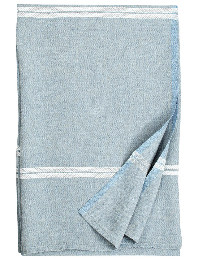 VENLA Tischdecke in Melange-Blue-White von der finnischen Marke Lapuan Kankurit.