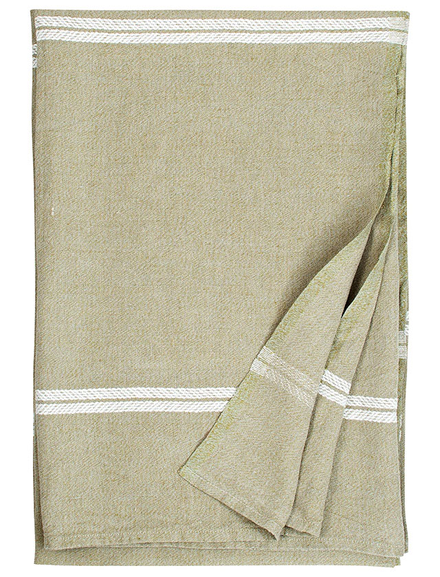 VENLA Tischdecke in Melange-Olive-White von der finnischen Marke Lapuan Kankurit.