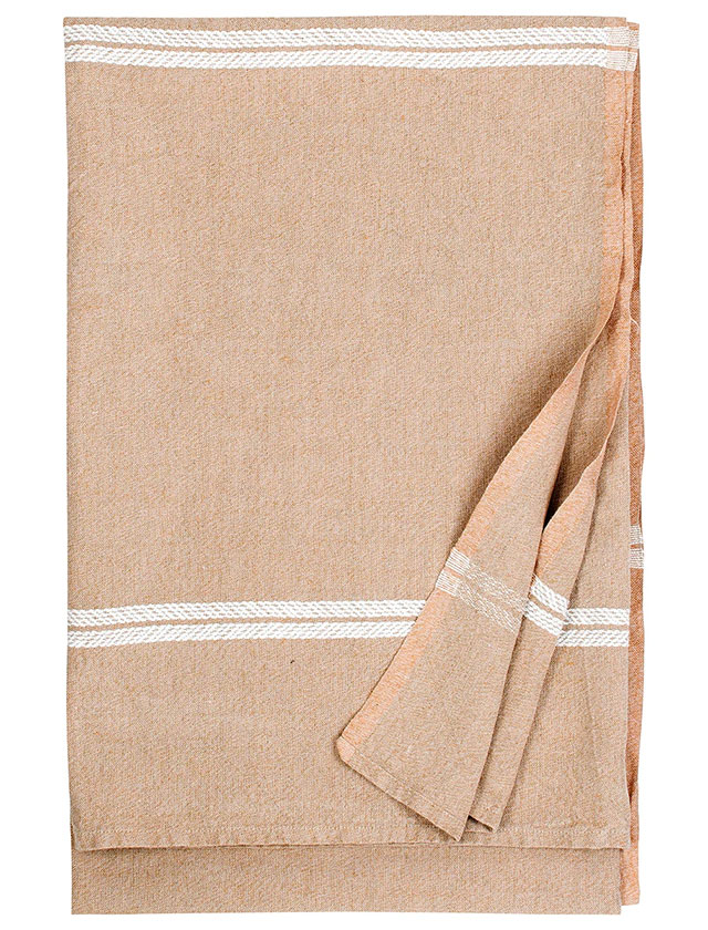 VENLA Tischdecke in Melange-Cinnamon-White von der finnischen Marke Lapuan Kankurit.