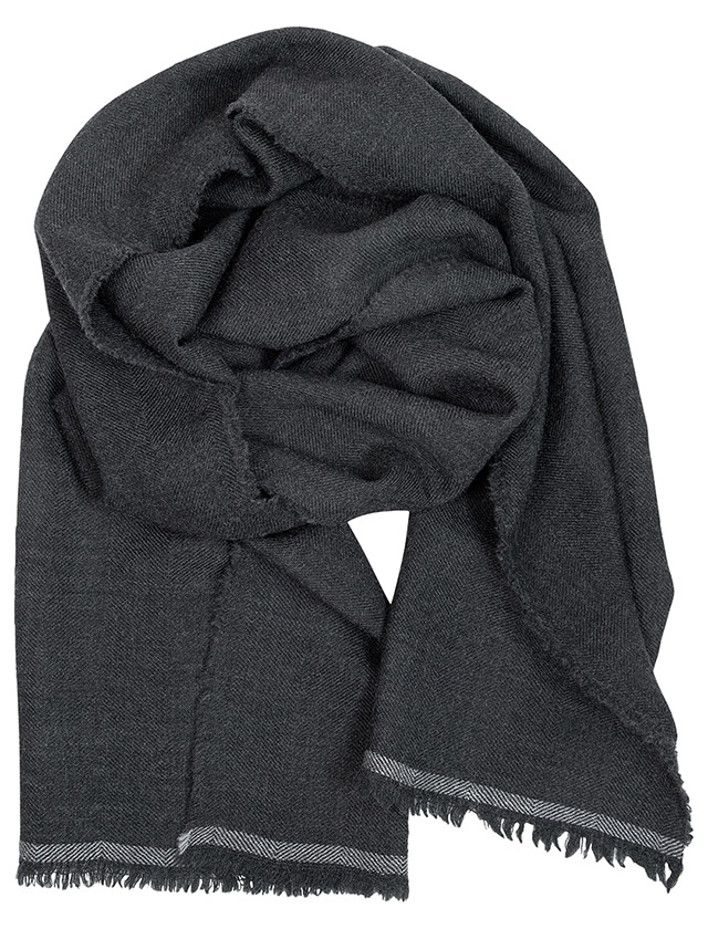Viiru Schal in Black aus 100% Merinowolle von Lapuan Kankurit aus Finnland in der Länge 35 × 170 cm