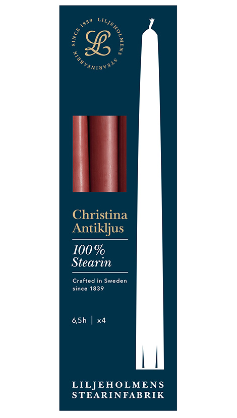 Liljeholmens Christina Antikljus 4er-Pack Terracotta Kerzen – 100 % Stearin, Handgefertigt in Schweden