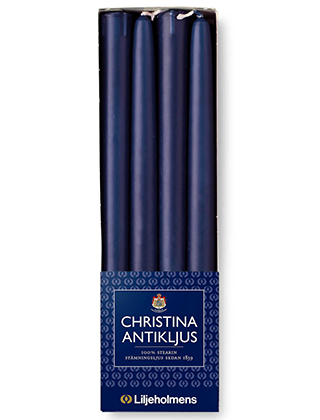 Liljeholmens Christina Antikljus - Blåbär - Blaubeere - Stearinkerzen, 8 Stück