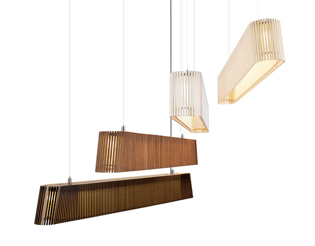 Owalo 7000 – Pendelleuchten in Birke, Weiß, Schwarz und Walnuss von Secto Design aus Finnland.