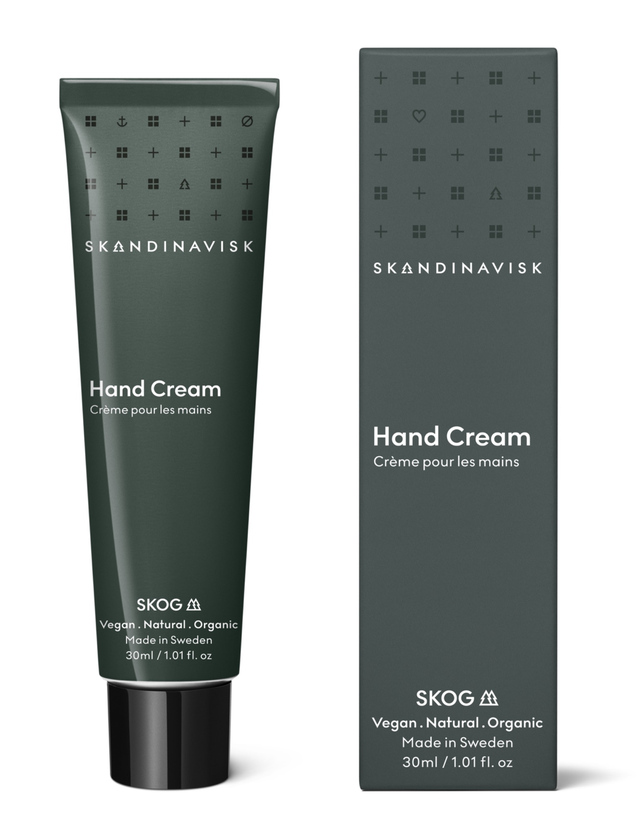 Skandinavisk SKOG Handcreme 30 ml mit passender Verpackung – pflegende Handcreme mit waldiger Duftwelt