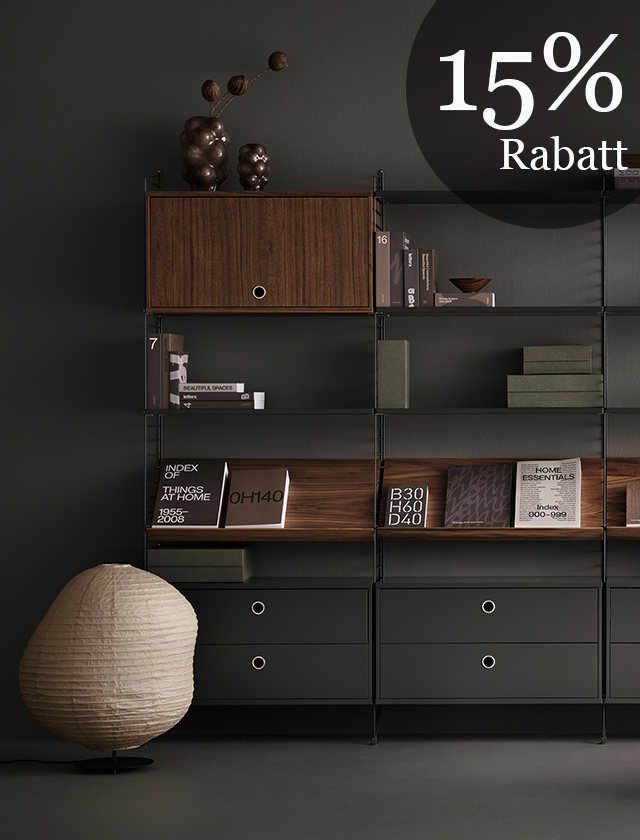 Jetzt 15% sparen: String Regalsystem, String Pocket & Museum.
