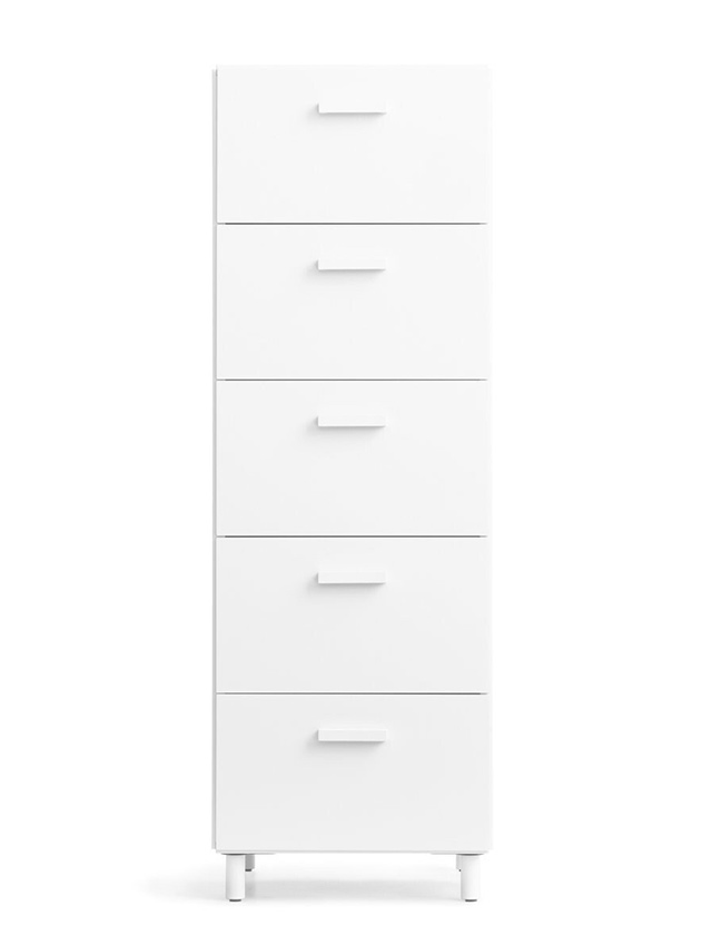 String Relief Kommode mit 6 Schubladen, hoch, in Weiß