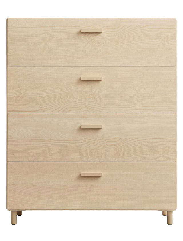 String Relief Kommode mit 4 Schubladen, breit, in Esche