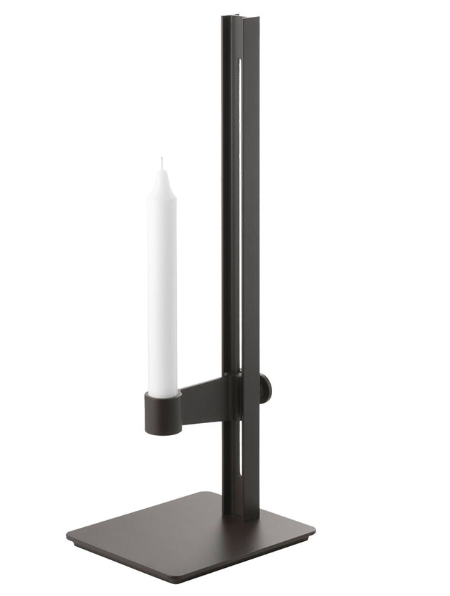 Museum Kerzenhalter aus Aluminium in Dunklebraun