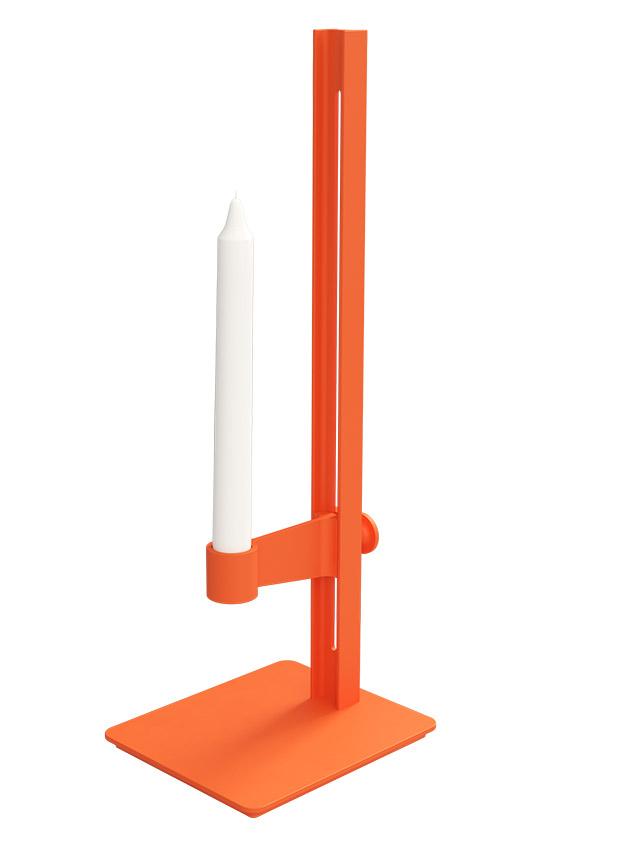 Museum Kerzenhalter aus Aluminium in Orange