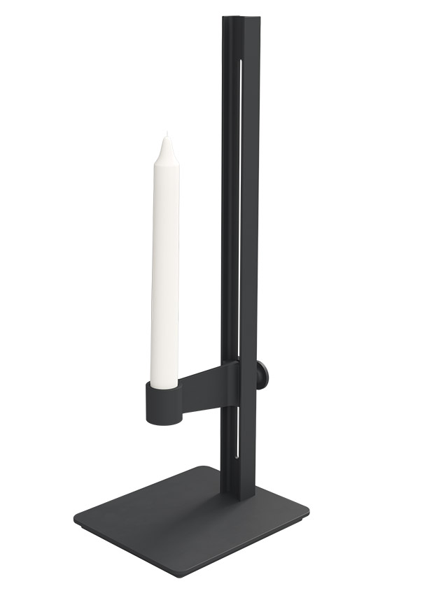 Museum Kerzenhalter aus Aluminium in Schwarz