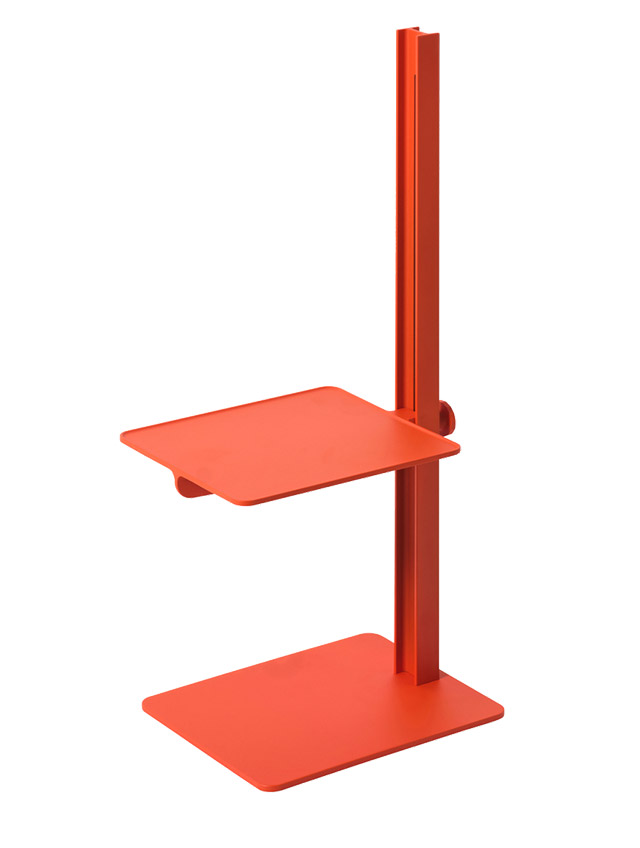 Museum Sidetable aus Aluminium in Orange