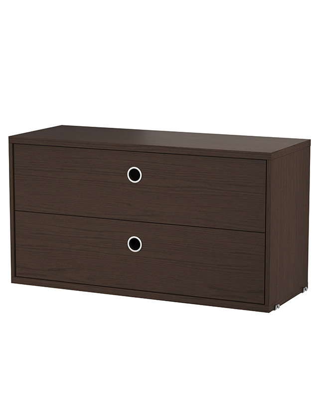 String Schrankelement – Hängeschrank mit Schubladen (Dunkle Eiche)