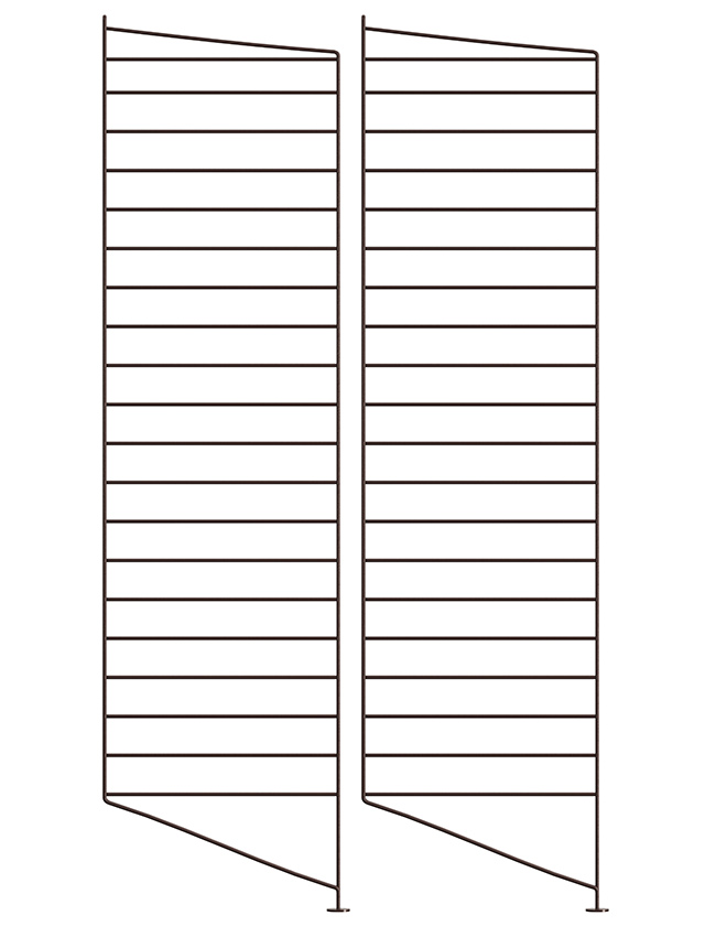 String Regal-System Bodenleiter dunkelbraun (Dark Brown) – 2er Pack 115 × 30 cm