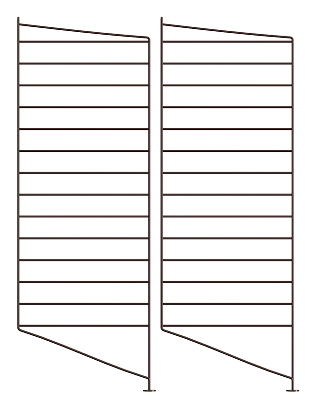 String Regal-System Bodenleiter dunkelbraun (Dark Brown) – 2er Pack 85 × 30 cm