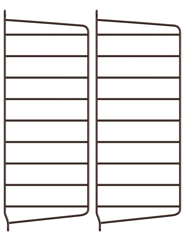 String Regal-System Wandleiter dunkelbraun (Dark Brown) – Zweierpack 50 × 20 cm